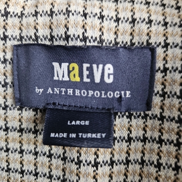 Anthropologie Maeve Womens Houndstooth Collegiate Knit Blazer Jacket Preppy Sz L - Picture 8 of 9